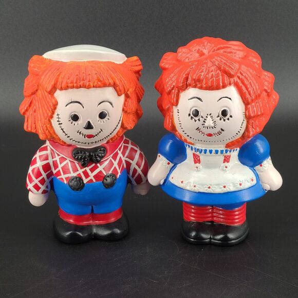 Vintage Ceramic Raggedy Ann and Andy Dolls Hand Crafted Decor Signed - Picture 1 of 7
